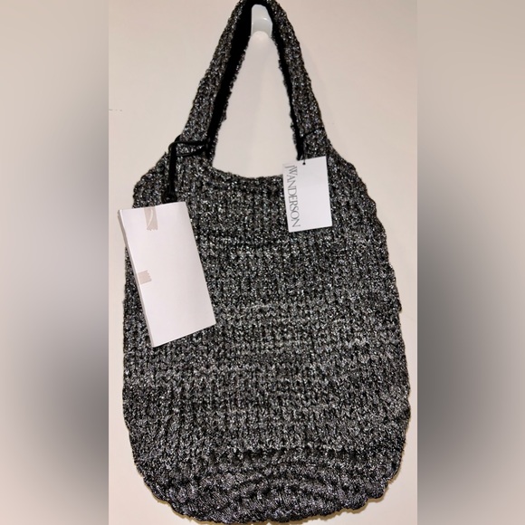 JW Anderson Knitted Shopper Tote Bag, Silver. NWT. - Picture 3 of 4